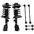 6-Piece Kit Front, Driver and Passenger Side Fully Loaded Strut, Includes (4) Sway Bar Link and (2) Shock Absorber and Strut Assembly