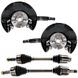 4-Piece Kit Front, Driver and Passenger Side Loaded Knuckle, Automatic Transmission, With Backing Plate, With Bearing, Includes (2) Axle Assembly and (2) Knuckle