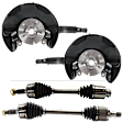 4-Piece Kit Front, Driver and Passenger Side Loaded Knuckle, With Backing Plate, With Bearing, Includes (2) Axle Assembly and (2) Knuckle