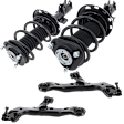 4-Piece Kit Front, Driver and Passenger Side Fully Loaded Strut, Includes (2) Control Arm and (2) Shock Absorber and Strut Assembly