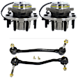 2-Wheel Set Wheel Hub, 8 Lugs, With Bearing, With Sensor, 4WD, Includes (2) Ball Joint, (2) Sway Bar Link, and (2) Wheel Hub
