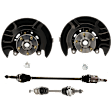 4-Piece Kit Front, Driver and Passenger Side Steering Knuckle, With Bearing, With Dust Shield, Includes (2) Axle Assembly and (2) Knuckle