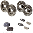 4-Wheel Set Front and Rear Brake Disc and Pad Kit, Plain Surface Front-320.04 mm/Rear-329.95 mm, Includes (4) Brake Disc and (2) Brake Pad Set