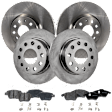 2012 Volkswagen Jetta - 8-Piece Kit Front and Rear Brake Disc and Pad Kit, Plain Surface, 5 Lugs, Wagon, With Rear Drum, 272mm Rear Disc, 2.5L 5Cyl,  Includes (4) Brake Disc and (2) Brake Pad Set