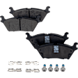 4-Wheel Set Front and Rear Brake Disc and Pad Kit, Plain Surface 6 Lugs Front-350.01 mm/Rear-347.98 mm, Includes (4) Brake Disc and (2) Brake Pad Set