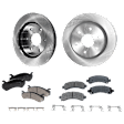 4-Wheel Set Front and Rear Brake Disc and Pad Kit, Plain Surface 6 Lugs Front-305.05 mm/Rear-329.69 mm, Includes (4) Disc and (2) Pad Set