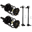 4-Piece Kit Front, Driver and Passenger Side Fully Loaded Strut, FWD, Includes (2) Sway Bar Link and (2) Shock Absorber and Strut Assembly