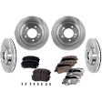 Front and Rear Brake Disc and Pad Kit, Plain Surface 5 Lugs