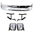 2013-2018 Ram 1500 - 4-Piece Kit Front, Lower Bumper Chrome, Includes (1) Bumper, (1) Bumper Bracket and (2) Fog Light