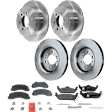 4-Wheel Set Front and Rear Brake Disc and Pad Kit, Plain Surface Front-350.01 mm/Rear-347.98 mm, Includes (4) Brake Disc and (2) Brake Pad Set