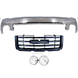 3-Piece Kit Bumper Chrome, Includes (1) Bumper, (1) Grille Assembly and (1) Fog Light
