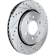 4-Wheel Set Front and Rear Brake Disc and Pad Kit, Cross-drilled and Slotted 6 Lugs Front-350.01 mm/Rear-348.23 mm, Includes (2) Brake Pad Set and (4) Brake Disc