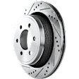 4-Wheel Set Front and Rear Brake Disc and Pad Kit, Cross-drilled and Slotted 6 Lugs Front-350.01 mm/Rear-348.23 mm, Includes (2) Brake Pad Set and (4) Brake Disc