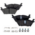 4-Wheel Set Front and Rear Brake Disc and Pad Kit, Cross-drilled and Slotted 6 Lugs Front-350.01 mm/Rear-348.23 mm, Includes (2) Brake Pad Set and (4) Brake Disc