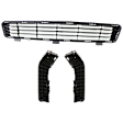 3-Piece Kit Bumper Grille, Textured Black, Includes (1) Bumper Grille and (2) Bumper Bracket