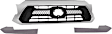 3-Piece Kit Grille Chrome Shell with Painted Black Insert, Includes (1) Grille Assembly and (2) Headlight Filler