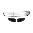 3-Piece Kit Bumper Grille, 4-Door, Sedan, Textured Gray, Includes (1) Bumper Grille and (2) Fog Light Cover