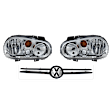 3-Piece Kit Halogen Headlight, From VIN No. 2057051, Includes (1) Grille Assembly and (2) Headlight