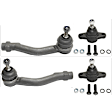 4-Piece Kit Front, Driver and Passenger Side Suspension Kit, Includes (2) Ball Joint, (2) Sway Bar Link, and (2) Tie Rod End