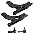 4-Piece Kit Control Arm Includes (2) Control Arm and (2) Tie Rod End