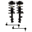 4-Piece Kit Front, Driver and Passenger Side Fully Loaded Strut, includes (2) Loaded Strut and (2) Sway Bar Link
