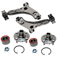 4-Piece Kit Front, Driver and Passenger Side, Lower Control Arms, Includes (2) Control Arm and (2) Wheel Hub