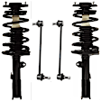 4-Piece Kit Front, Driver and Passenger Side, Fully Loaded Strut, Includes (2) Loaded Strut and (2) Sway Bar Link