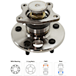 1997-2001 Toyota Camry - 4-Piece Kit Rear, Driver and Passenger Side Fully Loaded Strut, Includes (2) Shock Absorber and Strut Assembly and (2) Wheel Hub