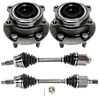 4-Piece Kit Front, Driver and Passenger Side Axle Assembly - New 4-Piece Kit, Includes (2) Axle Assembly and (2) Wheel Hub