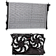 2-Piece Kit Radiator, Without Transmission Cooler, Plastic Tank, Aluminum Core, Turbocharged, without Control Module, Includes (1) Radiator and (1) Radiator Fan