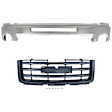 2-Piece Kit, Bumper, Chrome, Includes (1) Bumper and (1) Grille Assembly