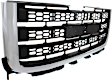 2013 GMC Sierra 2500 HD - 2-Piece Kit Grille, Chrome Shell with Textured Black Insert,  Includes (1) Grille Assembly and (1) Hood Molding