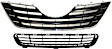 2-Piece Kit Grille Chrome Shell with Painted Black Insert, Japan or USA Built Vehicle, Includes (1) Bumper Grille and (1) Grille Assembly