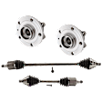 4-Piece Kit Front, Driver and Passenger Side Axle Assembly, New Kit FWD, includes (2) Axle Assembly and (2) Wheel Hub