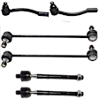 6-Piece Kit Front, Driver and Passenger Side Suspension Kit, Includes (2) Sway Bar Link and (4) Tie Rod End