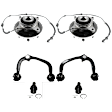 2-Wheel Set Front, Driver and Passenger Side, Upper and Lower Wheel Hub, 6 Lugs, With Bearing, 4WD, Includes (2) Control Arm, (2) Ball Joint and (2) Wheel Hub