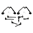 10-Piece Kit Front, Driver and Passenger Side, Upper Control Arms, Includes (2) Control Arm, (1) Idler Arm, (1) Pitman Arm, (2) Tie Rod Adjusting Sleeve, and (4) Tie Rod End