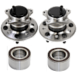 2-Wheel Set Rear, Driver and Passenger Side Wheel Hub, 5 Lugs, With Bearing, With Sensor, includes (2) Wheel Bearing and (2) Wheel Hub