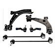 6-Piece Kit Control Arm Includes (2) Control Arm, (2) Sway Bar Link, and (2) Tie Rod End