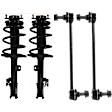 4-Piece Kit Front, Driver and Passenger Side Fully Loaded Strut, Includes (2) Sway Bar Link and (2) Shock Absorber and Strut Assembly