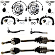 16-Piece Kit Front Suspension Kit, Includes (2) Control Arm, (4) Tie Rod End, (4) Ball Joint, (2) Sway Bar Link, (2) Wheel Hub and (2) Axle Assembly