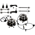 2-Wheel Set Wheel Hub, 5 Lugs, With Bearing, With Sensor, Includes (2) Ball Joint, (2) Sway Bar Link, (4) Tie Rod End, and (2) Wheel Hub
