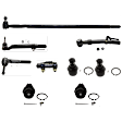 9-Piece Kit Tie Rod Ends with Ball Joints, Drag Link, and Tie Rod Adjusting Sleeve, 4WD