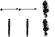 6-Piece Kit Front and Rear, Driver and Passenger Side Shock and Fully Loaded Strut, Includes (2) Sway Bar Link and (4) Shock Absorber and Strut Assembly