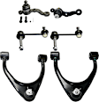 6-Piece Kit Control Arm Includes (2) Ball Joint, (2) Control Arm, and (2) Sway Bar Link