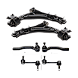 6-Piece Kit Control Arm Includes (2) Control Arm, (2) Sway Bar Link, and (2) Tie Rod End