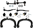 10-Piece Kit Front, Driver and Passenger Side, Upper Control Arms, Includes (4) Ball Joint, (2) Control Arm, (2) Sway Bar Link, and (2) Tie Rod End