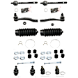 12-Piece Kit Steering Rack Boot, Power Steering, Adjustable Camber, 12-Piece Kit,  Includes (4) Ball Joint, (2) Steering Rack Boot, (2) Sway Bar Link, and (4) Tie Rod End