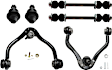 6-Piece Kit Control Arm Includes (2) Ball Joint, (2) Control Arm, and (2) Sway Bar Link