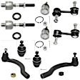 10-Piece Kit Front, Driver and Passenger Side, Upper and Lower Ball Joint, includes (2) Ball Joint, (2) Sway Bar Link, and (2) Tie Rod End